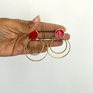 Contemporary Red and Gold timeless Earrings